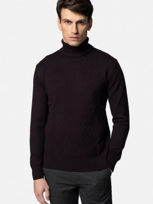 SWETER RODENAS GOLF FIOLETOWY Z BAWEŁNĄ Recman