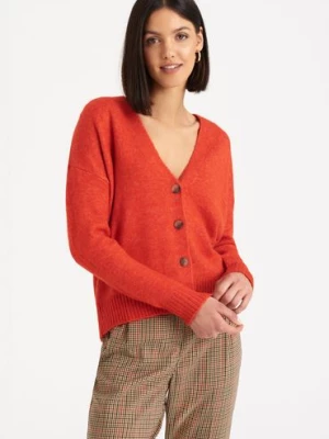 Sweter rozpinany damski pomarańczowy Greenpoint