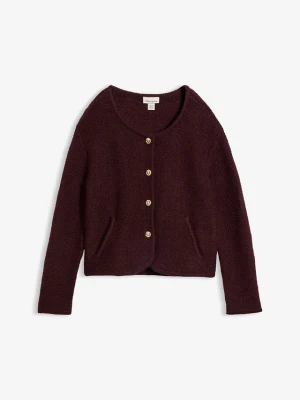 Sweter rozpinany o luźnym kroju BonPrix czerwony