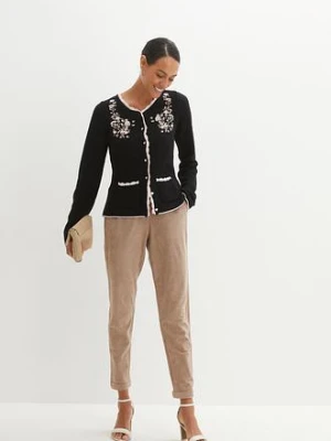 Sweter rozpinany w ludowym stylu bonprix