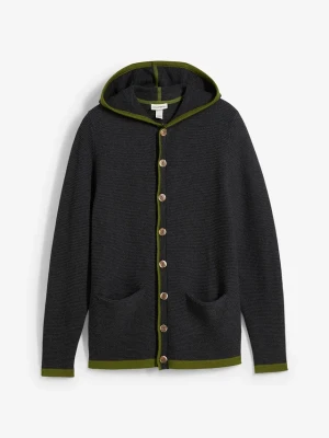 Sweter rozpinany w ludowym stylu, z miękkiej mieszanki bawełny BonPrix szary