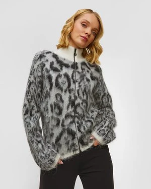 Sweter Rozpinany W Panterkę Damski Sportalm