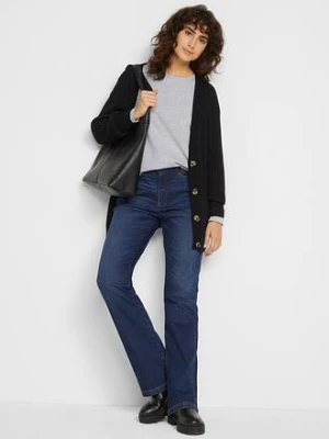 Sweter rozpinany w prążek bonprix