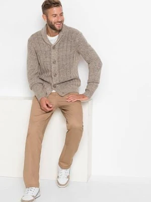 Sweter rozpinany w prążkowany wzór bonprix