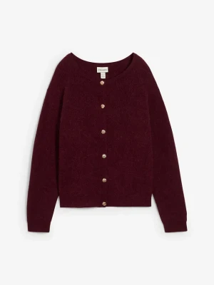 Sweter rozpinany z ciepłej mieszanki alpaki BonPrix czerwony