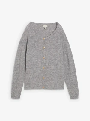 Sweter rozpinany z ciepłej mieszanki alpaki BonPrix szary