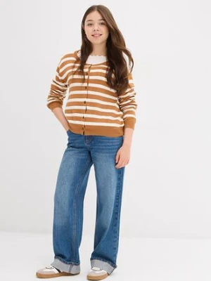 Sweter rozpinany z dzianiny o splocie drobnych oczek z miękkiej mieszanki wiskozy bonprix