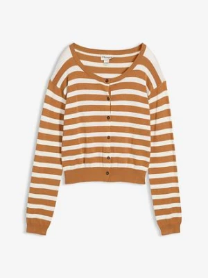 Sweter rozpinany z dzianiny o splocie drobnych oczek z miękkiej mieszanki wiskozy bonprix