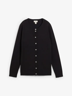 Sweter rozpinany z okrągłym dekoltem BonPrix czarny