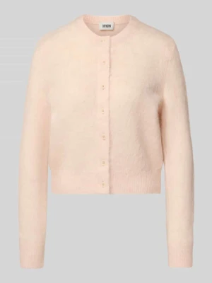 Sweter rozpinany z okrągłym dekoltem Model 'GLENNA' Drykorn Jasnoróżowy