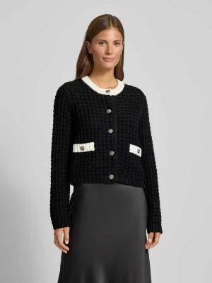 Sweter rozpinany z prążkowanymi ściągaczami Liu Jo White