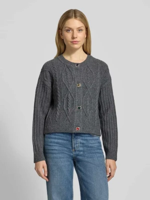 Sweter rozpinany z prążkowanymi ściągaczami Liu Jo White