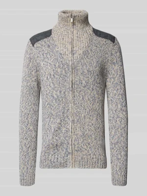 Sweter rozpinany z prążkowanymi ściągaczami RAGMAN