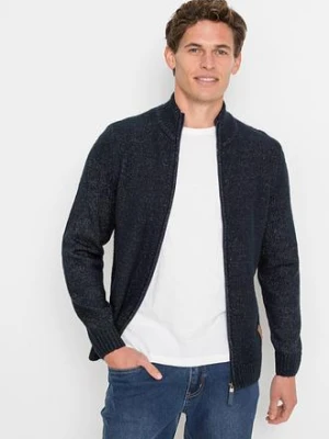 Sweter rozpinany ze stójką bonprix
