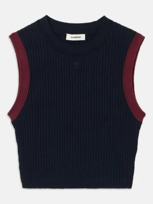 Sweter Sandro granatowy