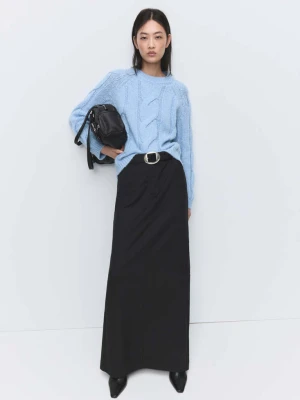 Sweter Å›cieg pleciony bÅ‚Ä™kitny - Kobieta - - MANGO