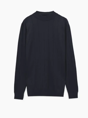 SWETER SERENO GOLF GRANATOWY Z WISKOZY Recman