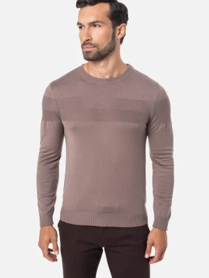SWETER SERVAN Z OKRĄGŁYM DEKOLTEM BRĄZ 0001 Recman