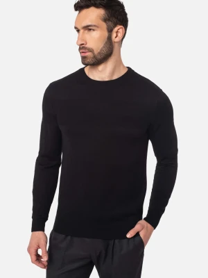 SWETER SERVAN Z OKRĄGŁYM DEKOLTEM CZERŃ Recman