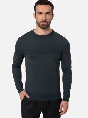 SWETER SERVAN Z OKRĄGŁYM DEKOLTEM ZIELEŃ Recman
