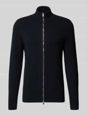Sweter Slim o kroju slim fit z mieszanki wełny Profuomo Granatowy