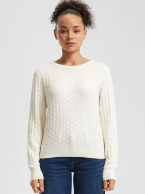 Sweter strukturalny QS kremowy