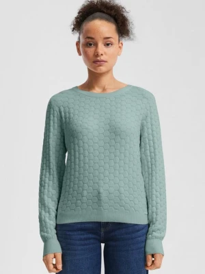 Sweter strukturalny QS turkusowy