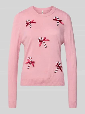 Sweter świąteczny o kroju regular fit z cekinowym motywem model ‘XMAS SHINE’ Only