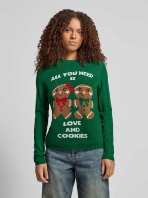 Sweter świąteczny o kroju regular fit z motywem pierniczków model ‘XMAS GINGERBREAD’ Only