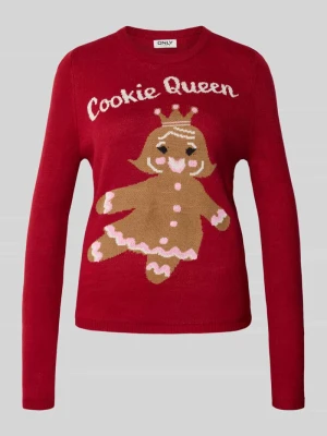 Sweter świąteczny o kroju regular fit z napisem model ‘XMAS GINGERBREAD’ Only