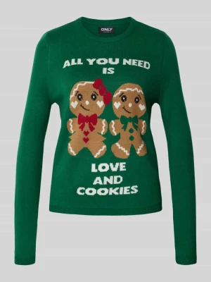 Sweter świąteczny o kroju regular fit z napisem model ‘XMAS GINGERBREAD’ Only