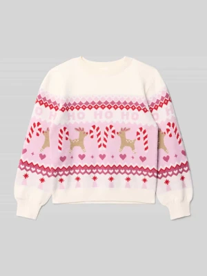 Sweter świąteczny o luźnym kroju z mieszanki wiskozy s.Oliver RED LABEL