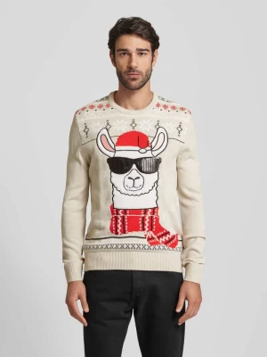 Sweter świąteczny z cekinowym obszyciem montego