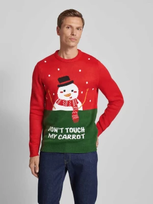 Sweter świąteczny z prążkowanymi wykończeniami model ‘XMAS’ Only & Sons