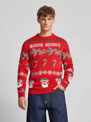 Sweter świąteczny z wyhaftowanym motywem i napisem model ‘XMAS’ Only & Sons