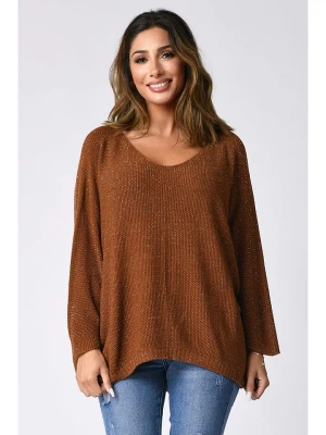 Plus Size Company Sweter "Sydney" w kolorze jasnobrązowym rozmiar: 52/54