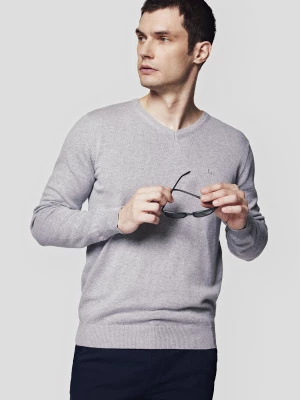 Sweter Szary z Bawełną w Serek Anthony Lancerto
