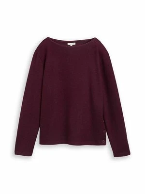 Sweter Tom Tailor bordowy melanż