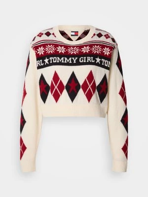 Sweter Tommy Jeans mleczny