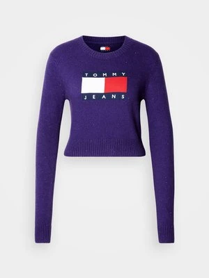 Sweter Tommy Jeans ciemnoliliowy