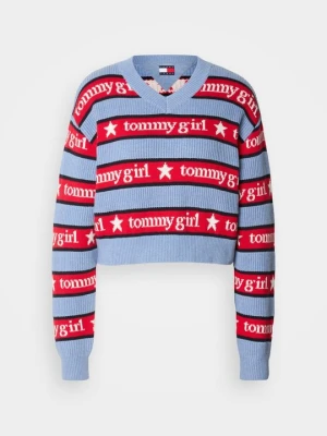 Sweter Tommy Jeans jasnoniebieski
