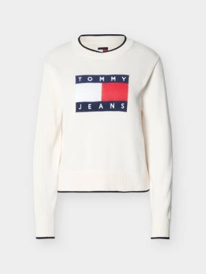 Sweter Tommy Jeans mleczny