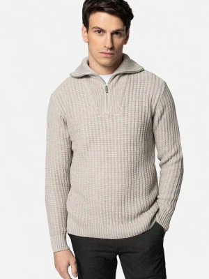 SWETER TURIA TROYER/TYPU TROYER BEŻOWY Z BAWEŁNĄ Recman