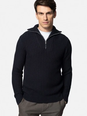 SWETER TURIA TROYER/TYPU TROYER GRANATOWY Z BAWEŁNĄ Recman