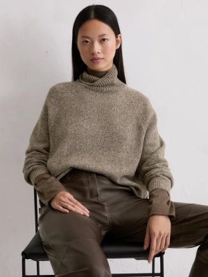 Sweter tweedowy regularny Marc O'Polo béžová