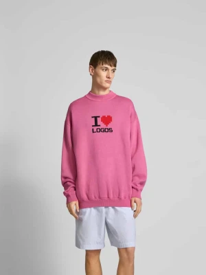Sweter typu oversized z domieszką wełny Vetements Mocnoróżowy