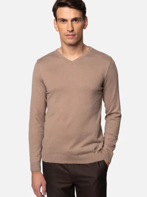 SWETER VARLIN Z DEKOLTEM TYPU SEREK BEŻOWY 0001 Recman