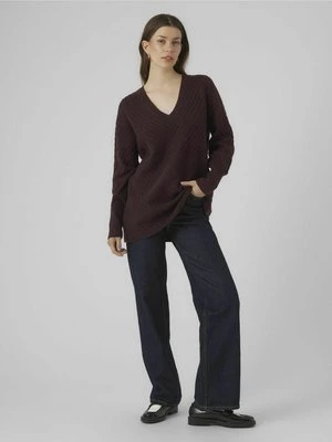 Sweter Vero Moda bordowy