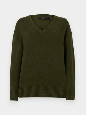 Sweter Vero Moda ciemnozielony melanż