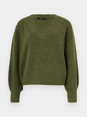 Sweter Vero Moda oliwkowy melanż